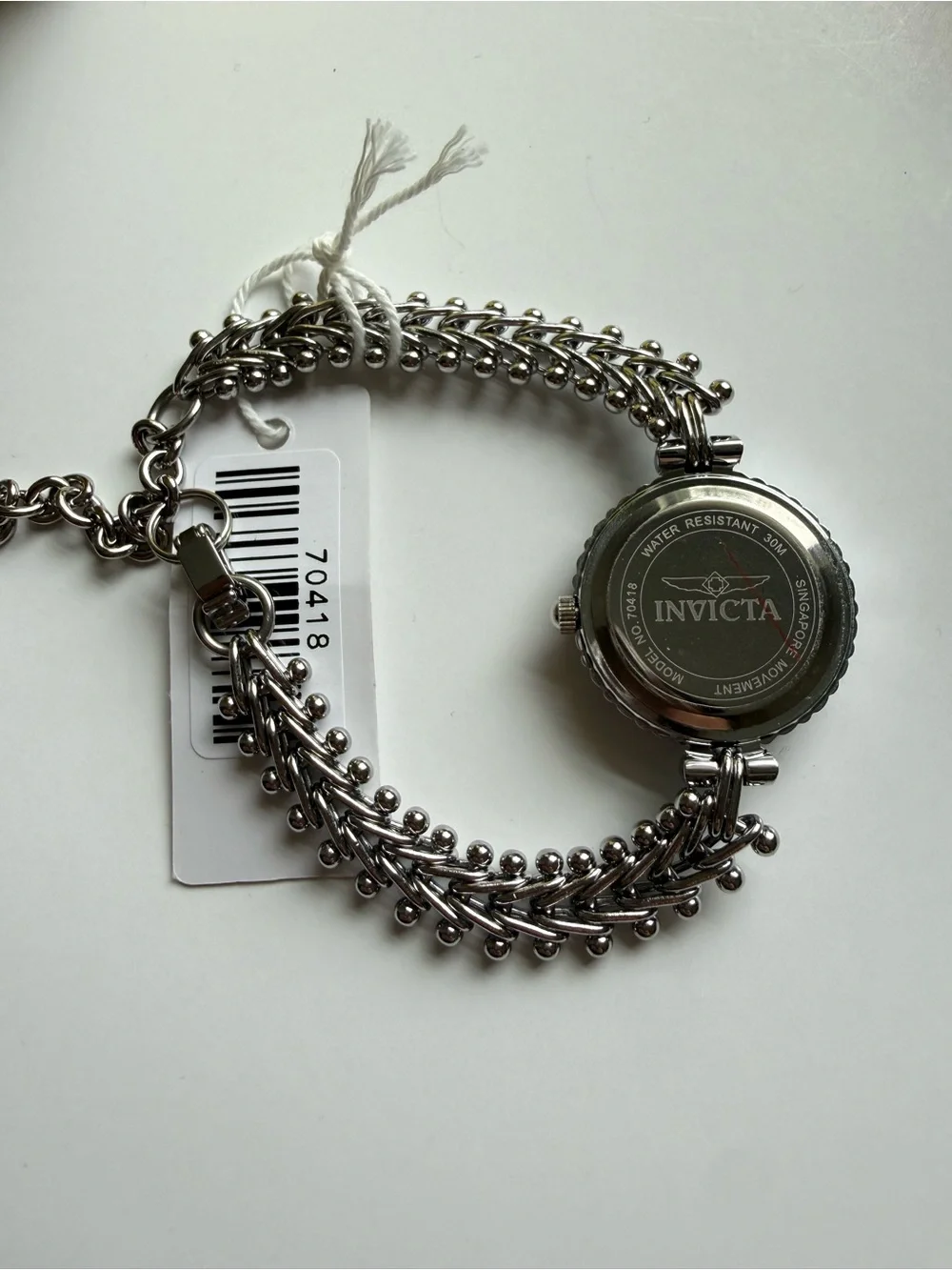 NEW Invicta Angel Lady Silver Tone Crystal Bezel 24.8mm Quartz Bracelet Watch